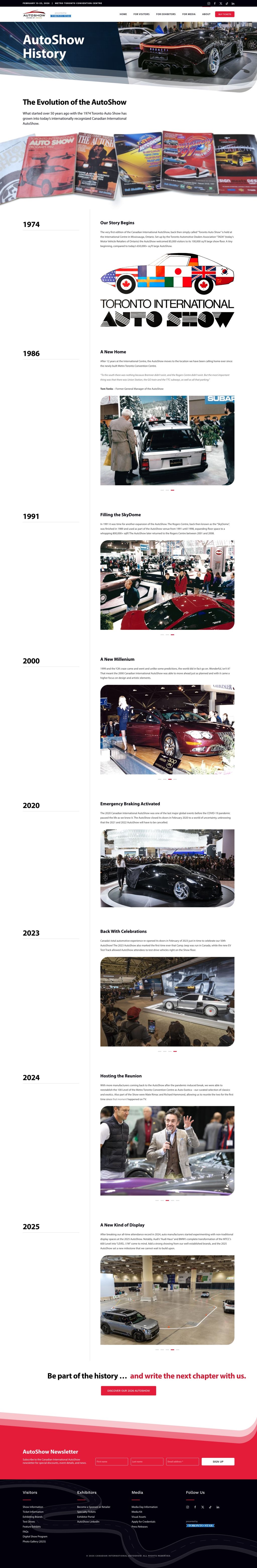 Screenshot of Historyweb page