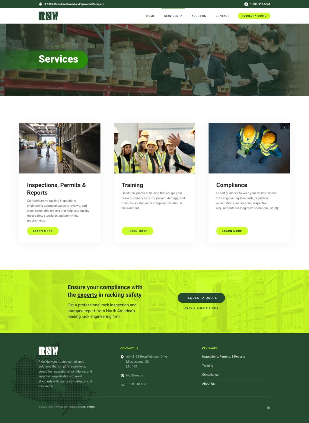 Screenshot of Overview web page