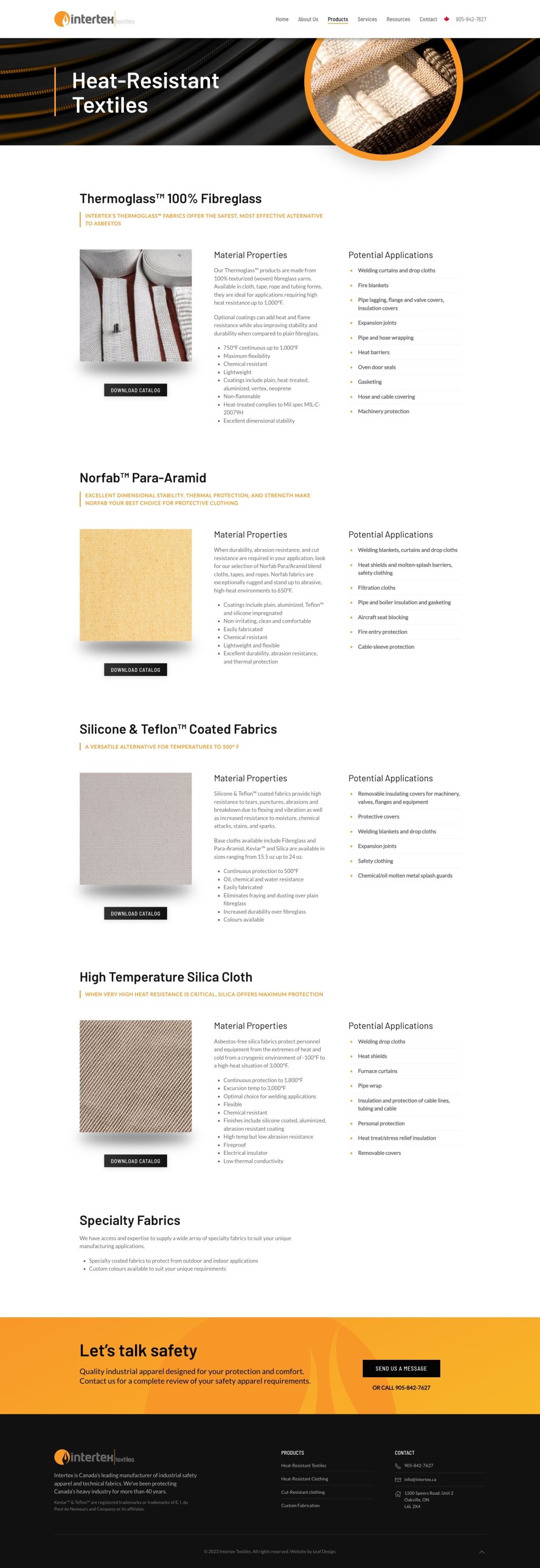 Screenshot of Materialsweb page