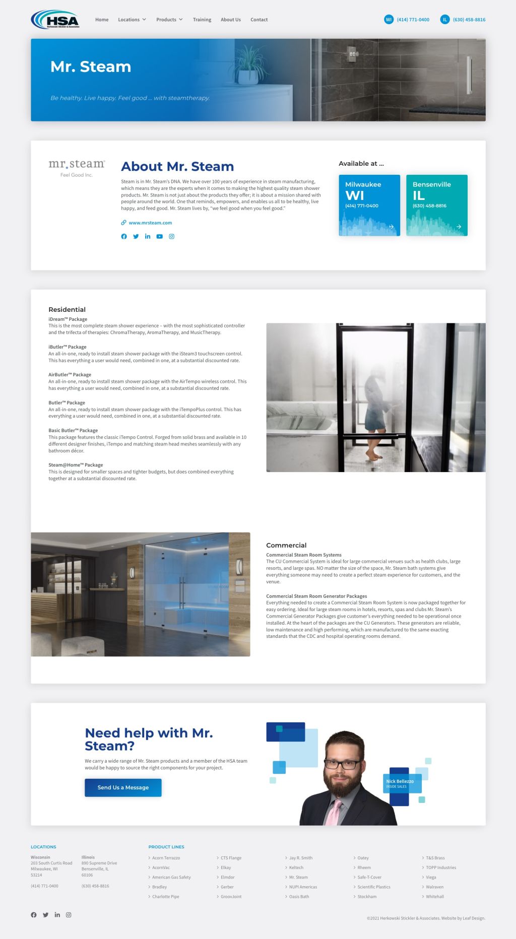 Screenshot of Product Lineweb page