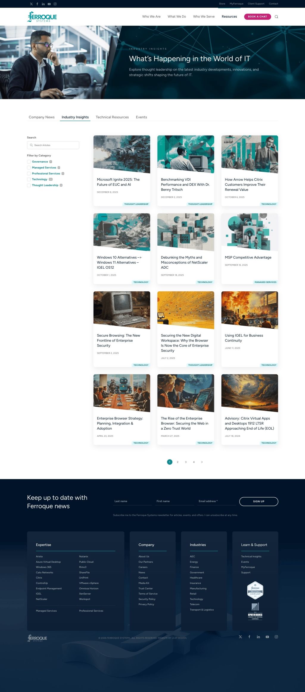 Screenshot of Resourcesweb page