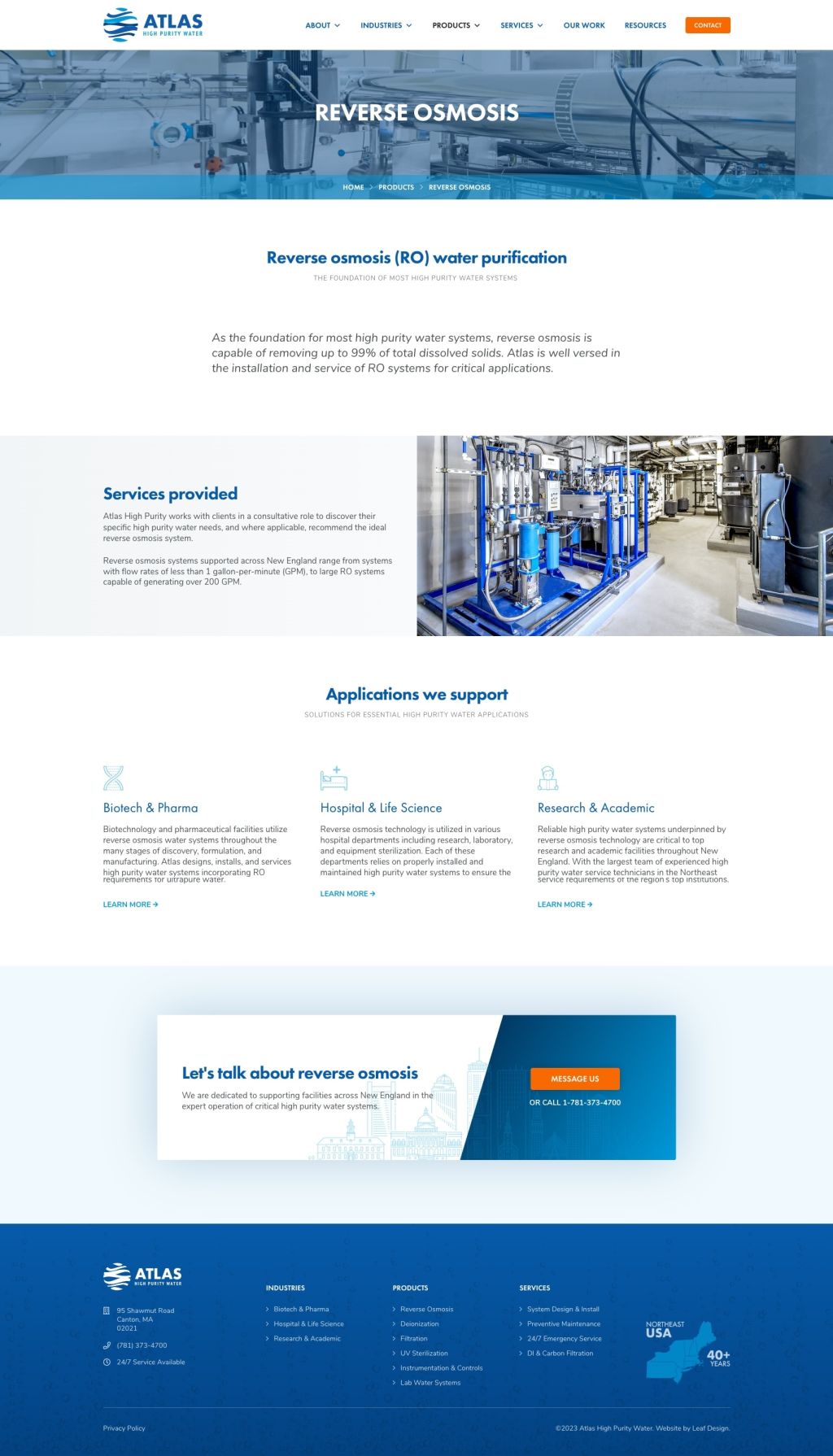 Screenshot of Productweb page