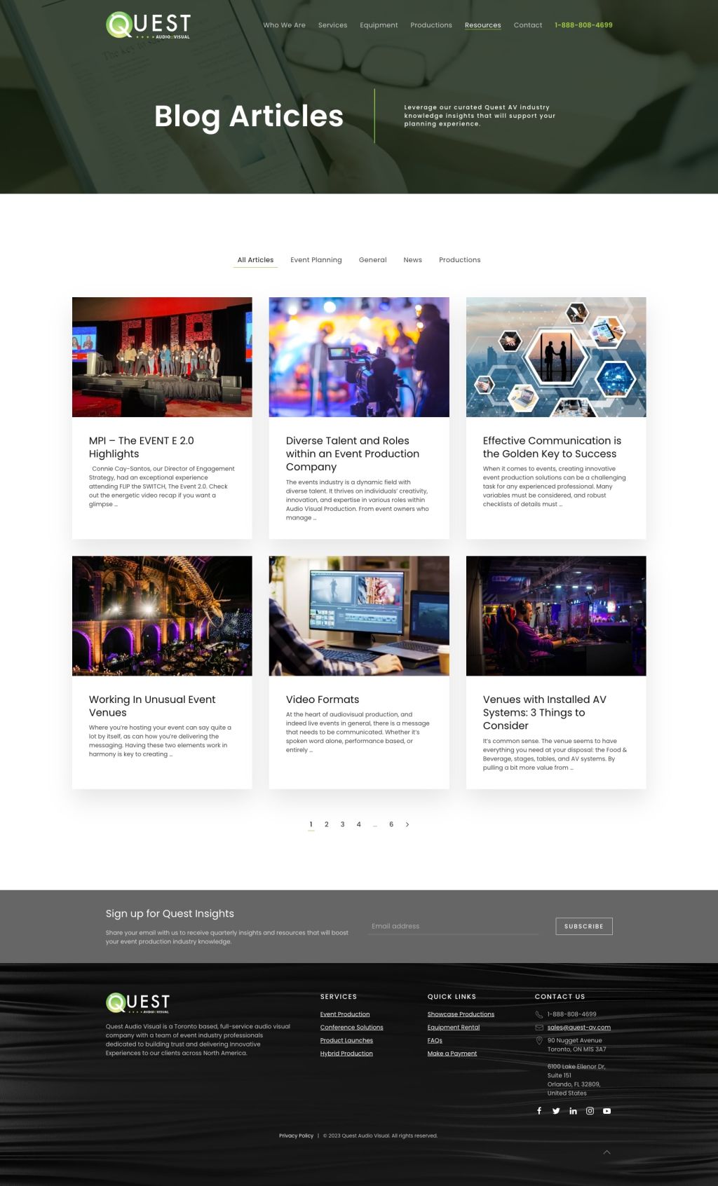 Screenshot of Resourcesweb page
