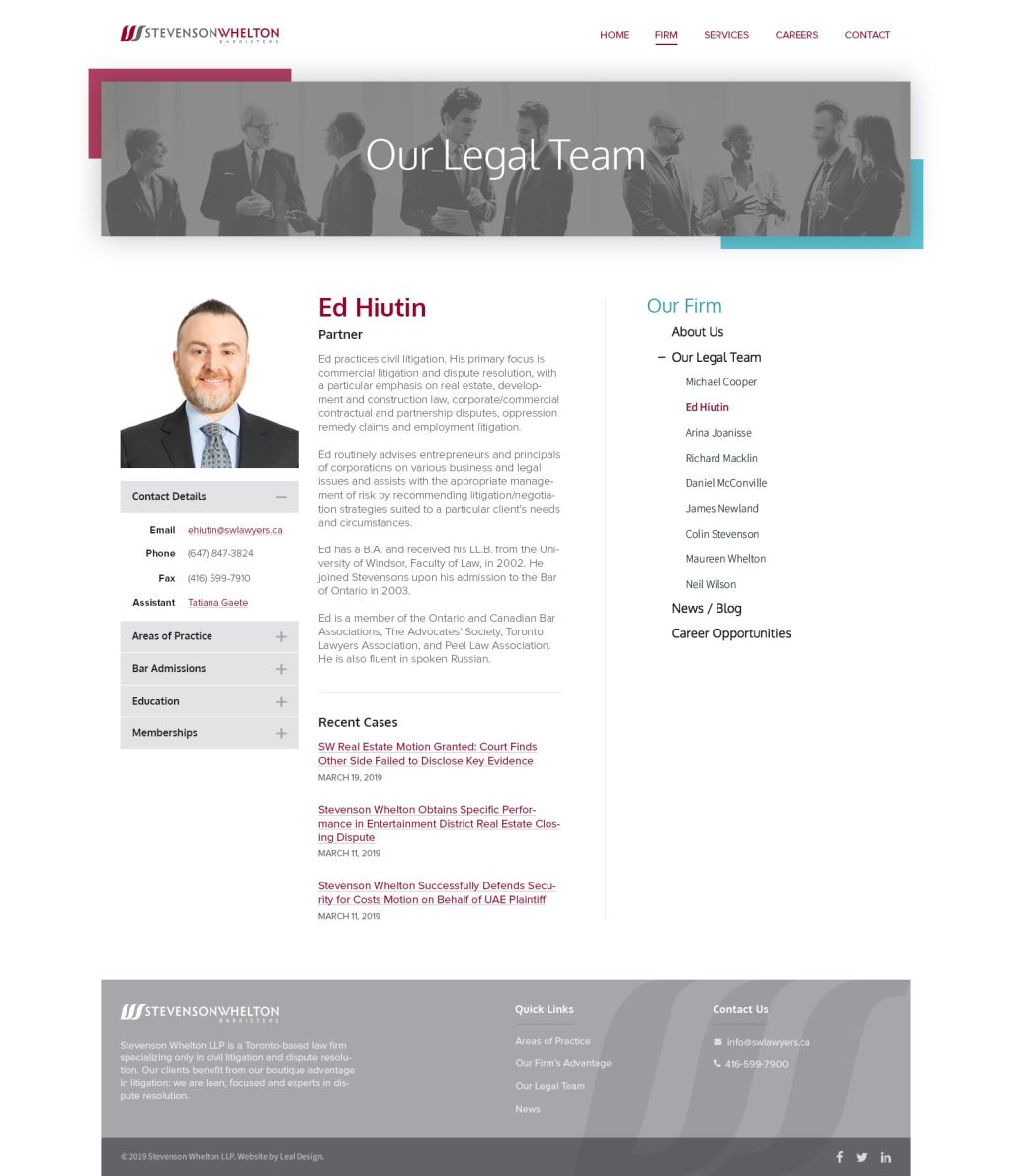 Screenshot of Profileweb page