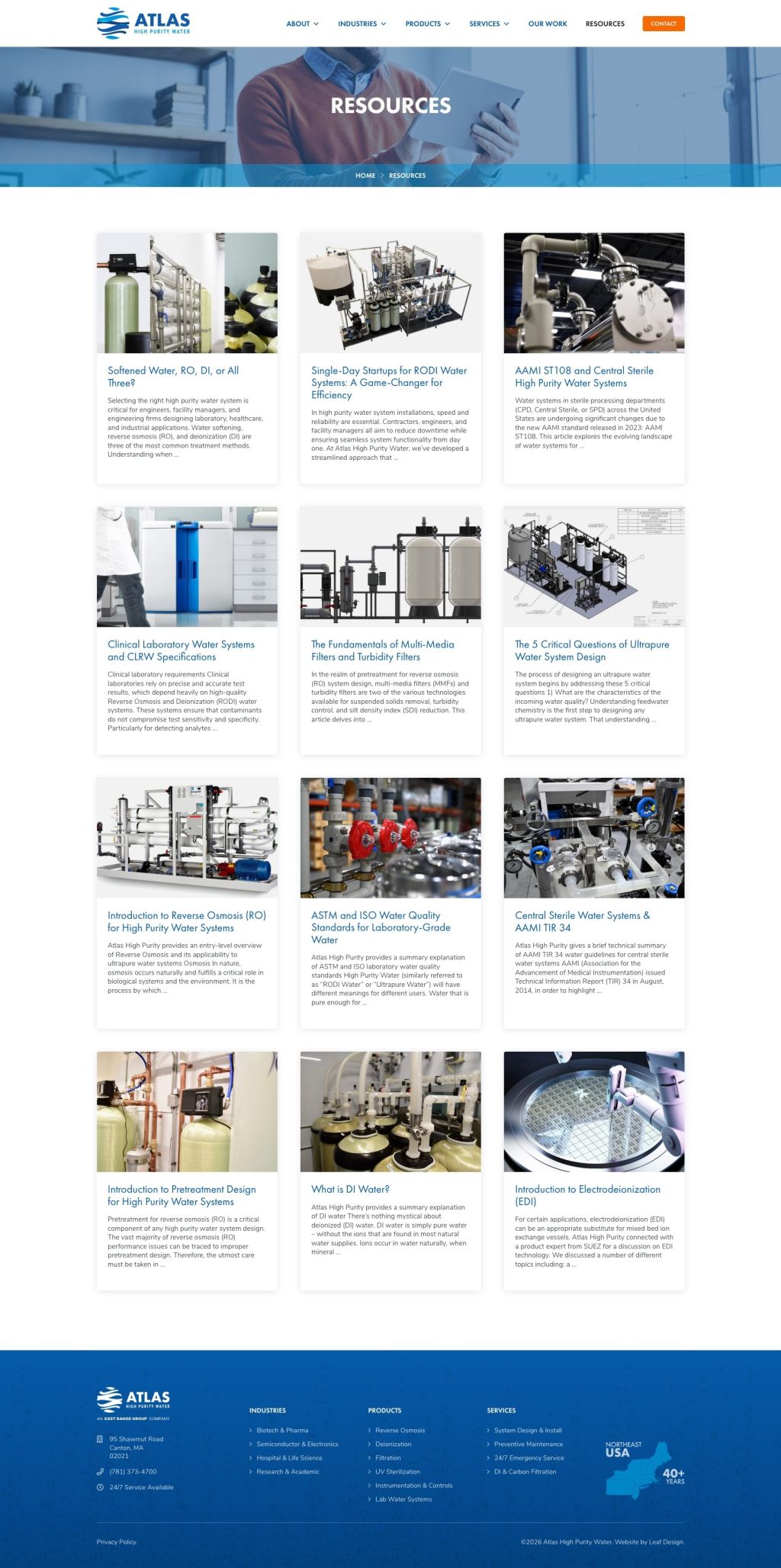 Screenshot of Resourcesweb page