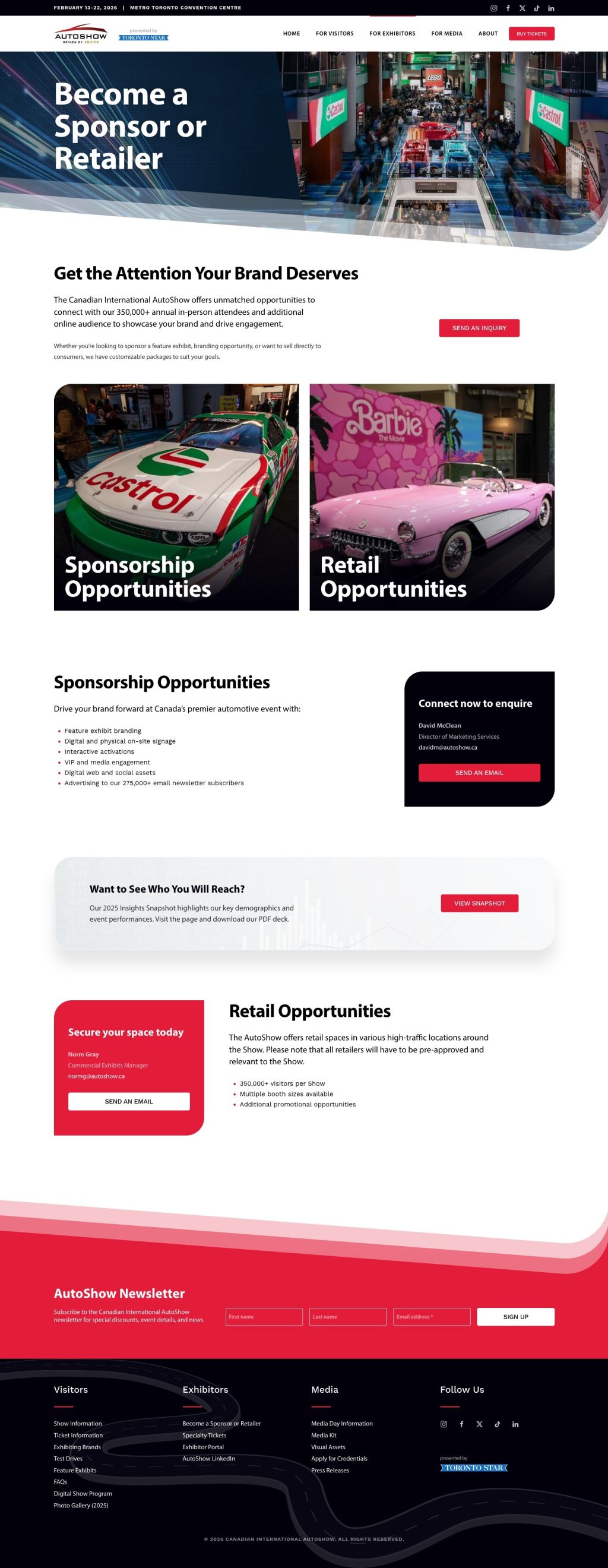 Screenshot of Sponsorshipweb page